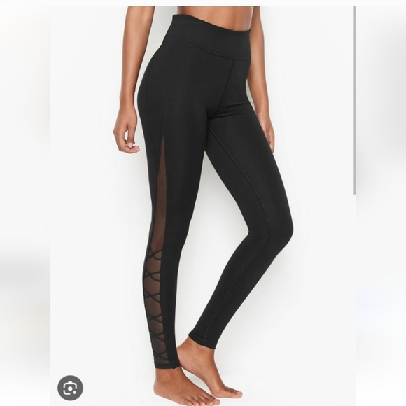 Victoria Secret essential black mesh flirty leggings - Picture 1 of 1